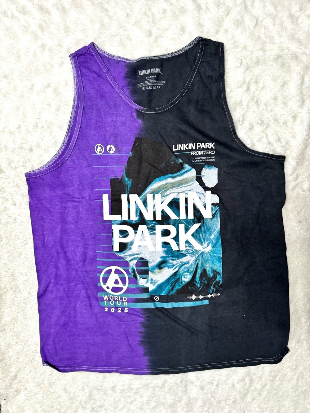 NWOT- Linkin Park From Zero World Tour 2025 Split Purple & Black Tank